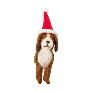 Mayger Wool Christmas Dog Standing Decor, Terrier with Green Bib by Casa Bella, a Statues & Ornaments for sale on Style Sourcebook