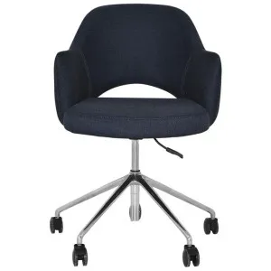 Albury Commercial Grade Gravity Fabric Gas Lift Office Armchair, V2, Navy / Silver by Eagle Furn, a Chairs for sale on Style Sourcebook