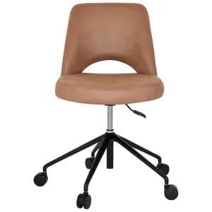 Albury Commercial Grade Pelle / Benito Fabric Gas Lift Office Chair, V2, Tan / Black by Eagle Furn, a Chairs for sale on Style Sourcebook