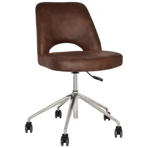 Albury Commercial Grade Eastwood Fabric Gas Lift Office Chair, V2, Bison / Silver by Eagle Furn, a Chairs for sale on Style Sourcebook