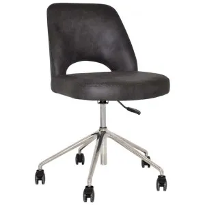 Albury Commercial Grade Eastwood Fabric Gas Lift Office Chair, V2, Slate / Silver by Eagle Furn, a Chairs for sale on Style Sourcebook
