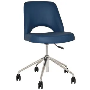 Albury Commercial Grade Vinyl Gas Lift Office Chair, V2, Blue / Silver by Eagle Furn, a Chairs for sale on Style Sourcebook