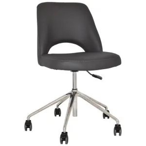 Albury Commercial Grade Vinyl Gas Lift Office Chair, V2, Charcoal / Silver by Eagle Furn, a Chairs for sale on Style Sourcebook