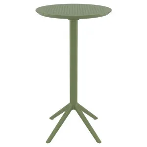 Siesta Sky Commercial Grade Indoor / Outdoor Round Folding Bar Table, 60cm, Olive Green by Siesta, a Tables for sale on Style Sourcebook