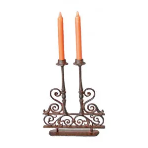 Simons Cast Iron Double Candle Holder, Antique Rust by Mr Gecko, a Candle Holders for sale on Style Sourcebook
