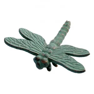 Cast Iron Dragonfly Figurine Garden Decor, Verdigris Green by Mr Gecko, a Statues & Lawn Ornaments for sale on Style Sourcebook