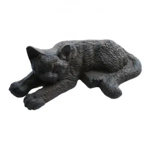 Cast Iron Sleeping Cat Figurine Garden Decor, Antique Rust by Mr Gecko, a Statues & Lawn Ornaments for sale on Style Sourcebook
