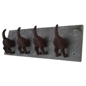 Cast Iron Dog Tail on Stone Wall Hanger by Mr Gecko, a Wall Shelves & Hooks for sale on Style Sourcebook