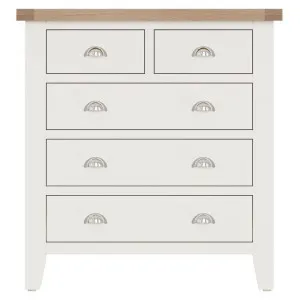 Andorra Wooden 5 Drawer Tallboy, White by Krendler Furniture, a Dressers & Chests of Drawers for sale on Style Sourcebook