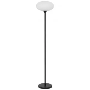 Nori Metal & Glass Floor Lamp, Black / Opal by Telbix, a Floor Lamps for sale on Style Sourcebook