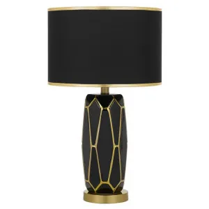 Pastor Ceramic Base Table Lamp, Black / Gold by Telbix, a Table & Bedside Lamps for sale on Style Sourcebook