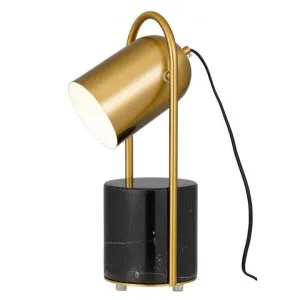 Fidel Marble & Metal Table Lamp, Black / Antique Gold by Telbix, a Table & Bedside Lamps for sale on Style Sourcebook