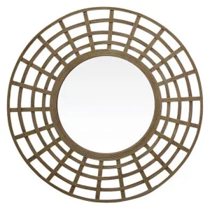 Serial Rattan Framed Round Wall Mirror, 80cm by NF Living, a Mirrors for sale on Style Sourcebook