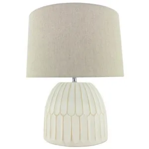 Pare Ceramic Base Table Lamp, Distressed White by NF Living, a Table & Bedside Lamps for sale on Style Sourcebook