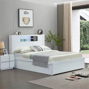 Nevada Modern Gas Lift Platform Bed with Storage, Queen by OZWorld, a Beds & Bed Frames for sale on Style Sourcebook