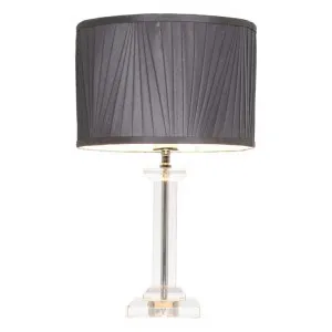 Albion Crystal Base Table Lamp, Grey Shade by Mercator, a Table & Bedside Lamps for sale on Style Sourcebook