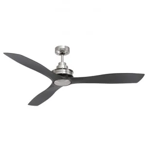 Clarence Ceiling Fan, 142cm/56", Brushed Chrome / Black by Mercator, a Ceiling Fans for sale on Style Sourcebook