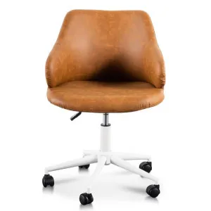 Alberti Faux Leather Office Chair, Vintage Tan / White by Conception Living, a Chairs for sale on Style Sourcebook
