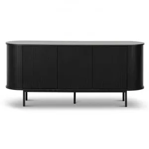 Cermenate 3 Door Oval Sideboard, 170cm, Black by Conception Living, a Sideboards, Buffets & Trolleys for sale on Style Sourcebook