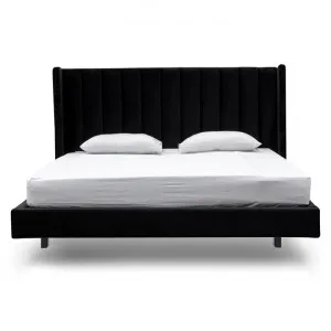 Kingsdale Velvet Fabric Platform Bed, Queen, Black by Conception Living, a Beds & Bed Frames for sale on Style Sourcebook