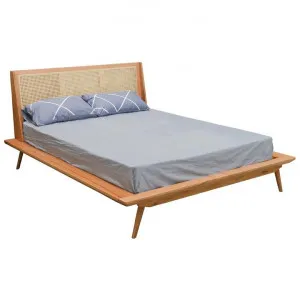 Norma Tasmanian Oak & Rattan Platform Bed, Queen by OZW Furniture, a Beds & Bed Frames for sale on Style Sourcebook