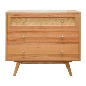 Norma Tasmanian Oak & Rattan 3 Drawer Tallboy by OZW Furniture, a Dressers & Chests of Drawers for sale on Style Sourcebook