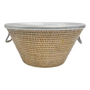 Monterey Rattan & Zinc Champagne Cooler, White Wash by Searles, a Barware for sale on Style Sourcebook