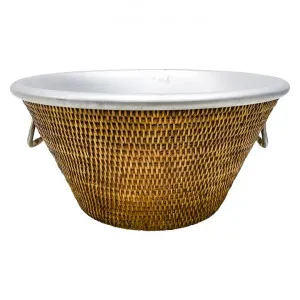 Monterey Rattan & Zinc Champagne Cooler, Natural by Searles, a Barware for sale on Style Sourcebook