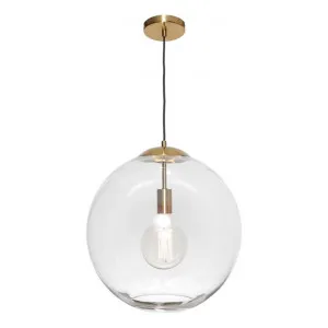 Orpheus Glass Pendant Light, 1 Light, Large, Clear / Gold by Cougar Lighting, a Pendant Lighting for sale on Style Sourcebook