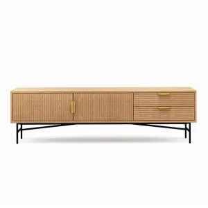 Kina Wooden 2 Door 2 Drawer TV Unit, 180cm, Oak / Black by FLH, a Entertainment Units & TV Stands for sale on Style Sourcebook