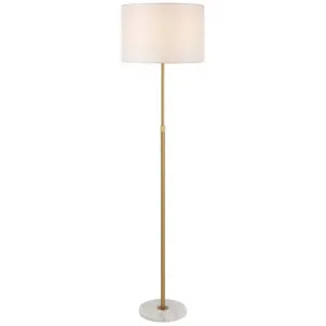 Placin Iron & Marble Base Adjustable Floor Lamp, Antique Gold / White by Telbix, a Floor Lamps for sale on Style Sourcebook