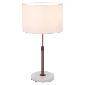 Placin Iron & Marble Base Adjustable Table Lamp, Bronze / White by Telbix, a Table & Bedside Lamps for sale on Style Sourcebook
