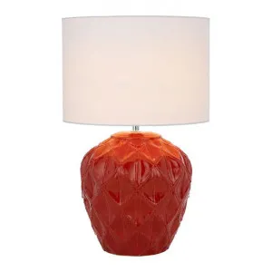 Diaz Ceramic Base Table Lamp, Red by Telbix, a Table & Bedside Lamps for sale on Style Sourcebook