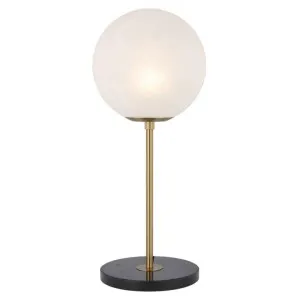 Oliana Iron & Glass Table Lamp, Small, Antique Gold / Alabastro by Telbix, a Table & Bedside Lamps for sale on Style Sourcebook