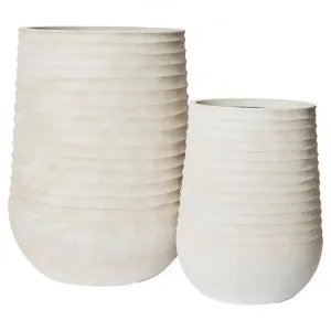 Knox 2 Piece Stonelite Outdoor Tall Planter Set, Beige by Elme Living, a Plant Holders for sale on Style Sourcebook