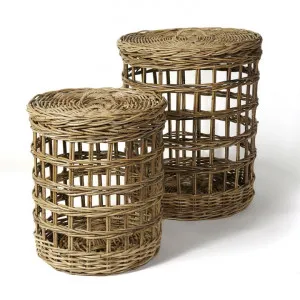 Hyatt 2 Piece Lidded Cane Laundry Hamper Set by Wicka, a Laundry Bags & Baskets for sale on Style Sourcebook