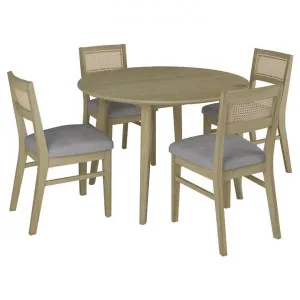 Andros 5 Piece Acacia Timber Round Dining Table Set, 120cm by Dodicci, a Dining Sets for sale on Style Sourcebook