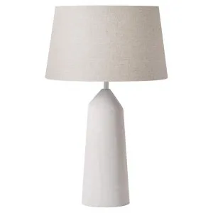 Amalfi Wyoming Timber Base Table Lamp, White by Amalfi, a Table & Bedside Lamps for sale on Style Sourcebook