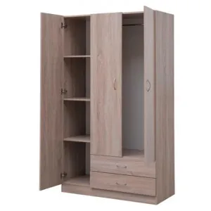 Mission 3 Door 2 Drawer Combo Wardrobe, Light Oak by EBT Furniture, a Wardrobes for sale on Style Sourcebook
