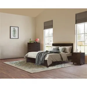 Hana 3 Piece Bedroom Suite with Tallboy, Single, Walnut by EBT Furniture, a Bedroom Sets & Suites for sale on Style Sourcebook
