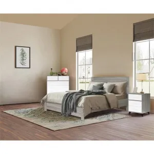 Hana 3 Piece Bedroom Suite with Tallboy, Single, Light Oak / White by EBT Furniture, a Bedroom Sets & Suites for sale on Style Sourcebook