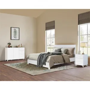 Hana 4 Piece Bedroom Suite with Dresser, Double, White by EBT Furniture, a Bedroom Sets & Suites for sale on Style Sourcebook