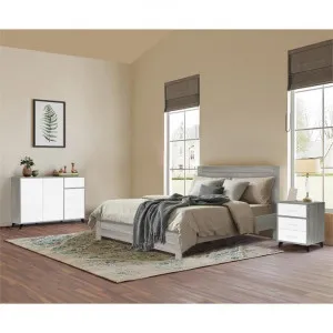Hana 4 Piece Bedroom Suite with Dresser, Queen, Light Oak / White by EBT Furniture, a Bedroom Sets & Suites for sale on Style Sourcebook