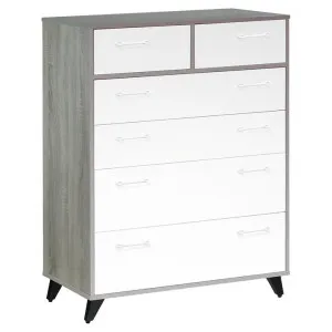 Hana 6 Drawer Tallboy, Light Oak / White by EBT Furniture, a Dressers & Chests of Drawers for sale on Style Sourcebook