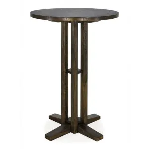 Jersey Clove Mango Wood Round Bar Table, 70cm, Dark Natural by Affinity Furniture, a Bar Tables for sale on Style Sourcebook