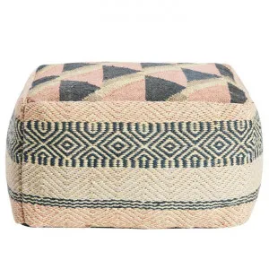Valentina Wool & Jute Square Pouf Ottoman by Canvas Sasson, a Ottomans for sale on Style Sourcebook