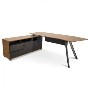 Hubert 2.2m Left Return Grey Office Desk - Natural Top by Interior Secrets - AfterPay Available by Interior Secrets, a Desks for sale on Style Sourcebook