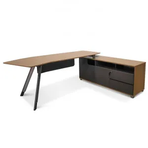 Hubert 2.2m Right Return Grey Office Desk - Natural Top by Interior Secrets - AfterPay Available by Interior Secrets, a Desks for sale on Style Sourcebook