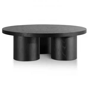 Damian 100cm Wooden Round Coffee Table - Black by Interior Secrets - AfterPay Available by Interior Secrets, a Coffee Table for sale on Style Sourcebook