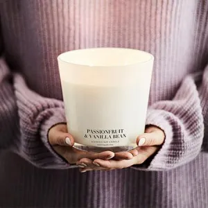 Canningvale Vanilla Bean & Passionfruit Candle - White, Large by Canningvale, a Candles for sale on Style Sourcebook